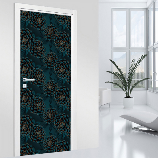 Door Sticker - Decal - Flowers