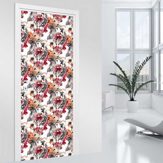 Door Sticker - Decal - Flowers