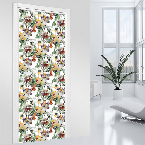 Door Sticker - Decal - Flowers