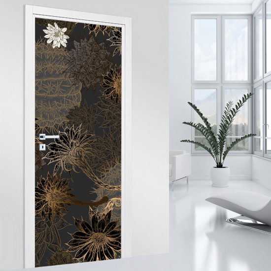 Door Sticker - Decal - Flowers