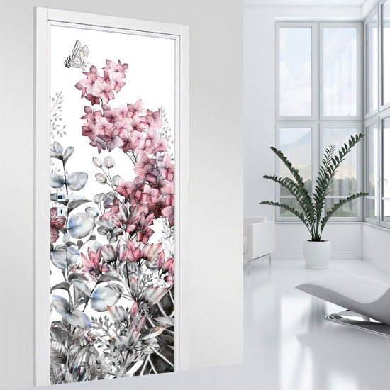 Door Sticker - Decal - Flowers