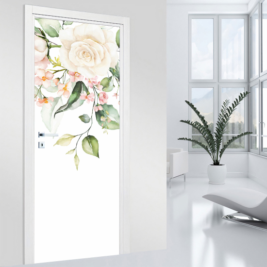 Door Sticker - Decal - Flowers