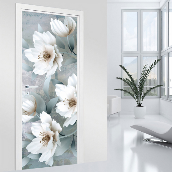 Door Sticker - Decal - Flowers