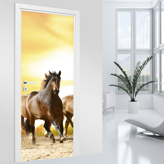 Door Sticker - Decal - Horses