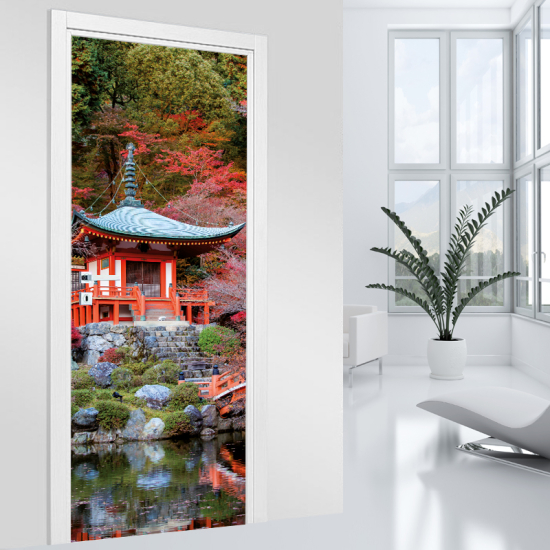 Door Sticker - Decal - Japanese Temple