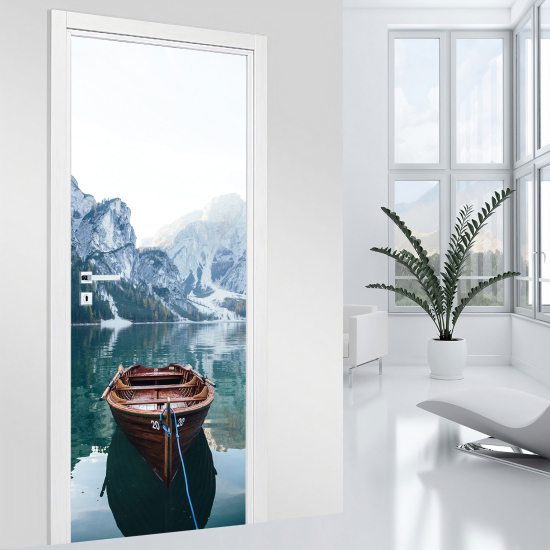 Door Sticker - Decal - Lake and Mountain