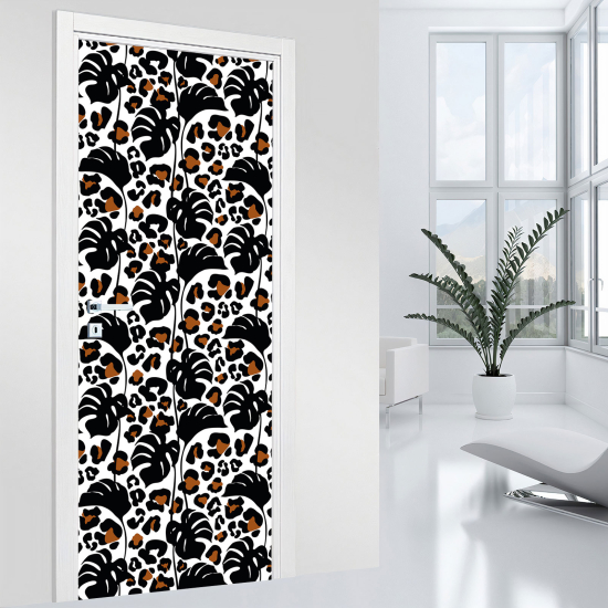 Door Sticker - Decal - Leopard pattern