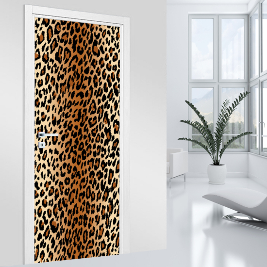 Door Sticker - Decal - Leopard Pattern