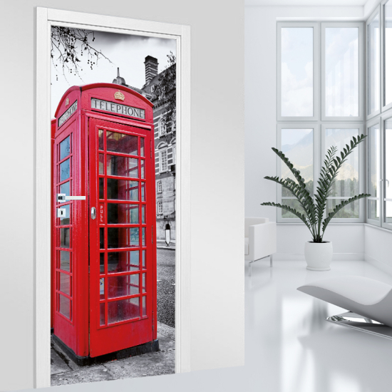 Door Sticker - Decal - London telephone booth