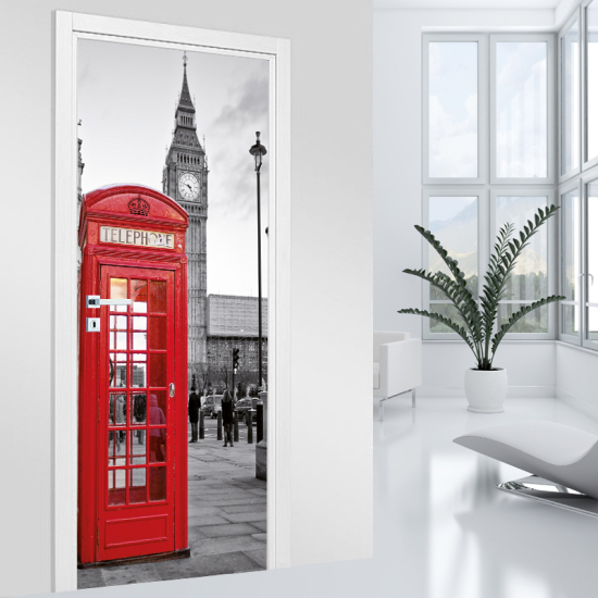 Door Sticker - Decal - London Telephone Booth