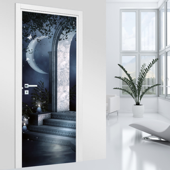 Door Sticker - Decal - Moon