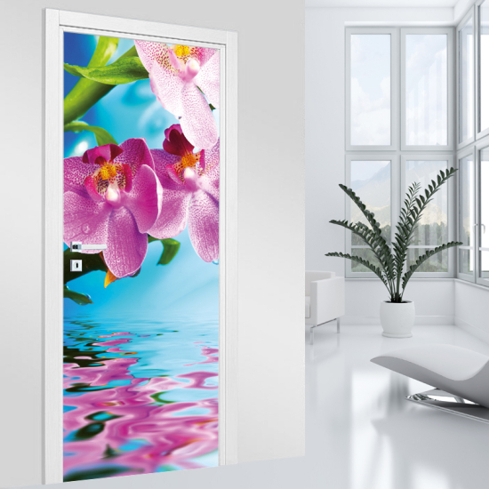 Door Sticker - Decal - Orchids