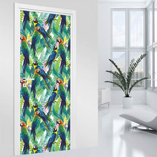 Door Sticker - Decal - Parrots