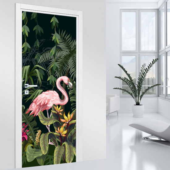 Door Sticker - Decal - Pink flamingo