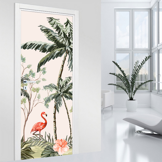 Door Sticker - Decal - Pink flamingo