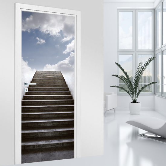 Door Sticker - Decal - Stairs to the sky