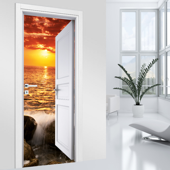 Door Sticker - Decal - Sunset