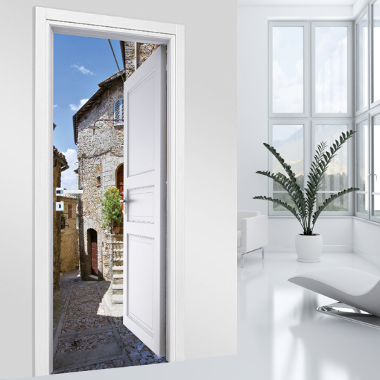 Door Sticker - Decal - Village Alley