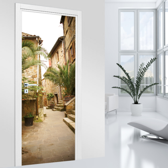 Door Sticker - Decal - Village Alley