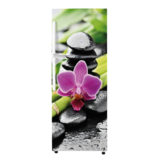 Fridge Sticker - Bamboo pebbles orchid