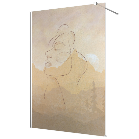 Frosted glass stickers for shower screens and windows - Abstract Face