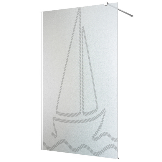 Frosted glass stickers for shower screens and windows - Boat