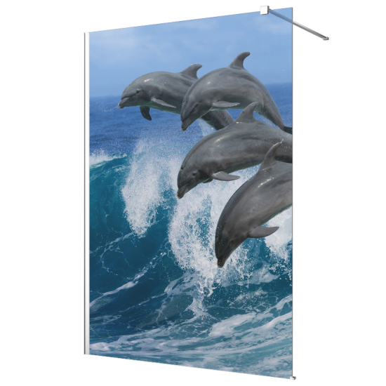 Frosted glass stickers for shower screens and windows - Dolphins