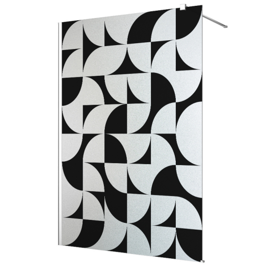 Frosted glass stickers for shower screens and windows - Geometric Pattern