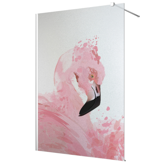 Frosted glass stickers for shower screens and windows - Pink Flamingo