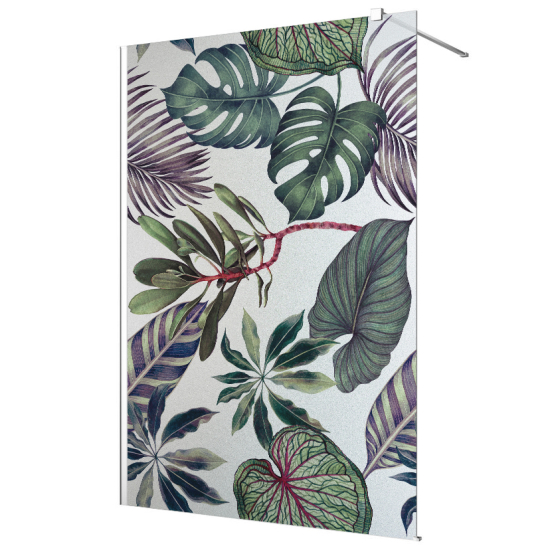 Frosted glass stickers for shower screens and windows - Tropical Leaves