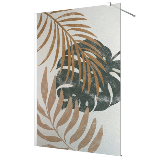 Frosted glass stickers for shower screens and windows - Tropical Leaves