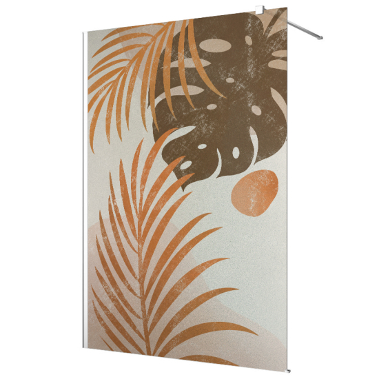 Frosted glass stickers for shower screens and windows - Tropical Leaves