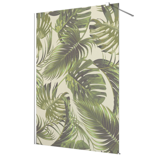 Frosted glass stickers for shower screens and windows - Tropical Leaves