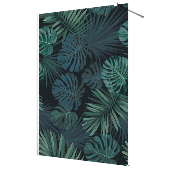 Frosted glass stickers for shower screens and windows - Tropical Leaves