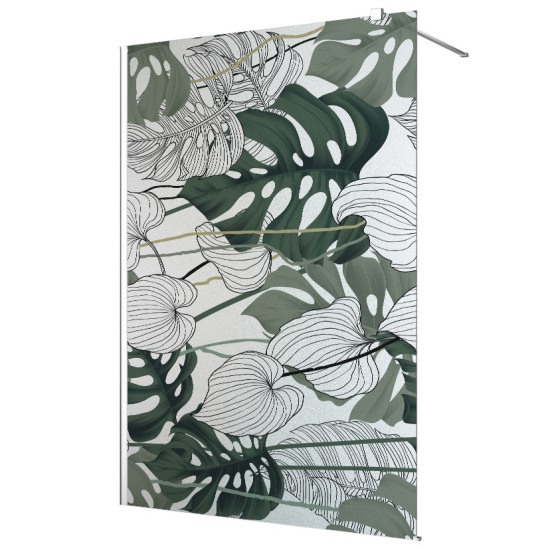 Frosted glass stickers for shower screens and windows - Tropical Leaves