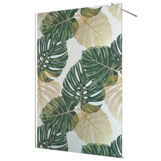 Frosted glass stickers for shower screens and windows - Tropical Leaves