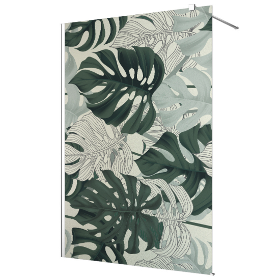 Frosted glass stickers for shower screens and windows - Tropical Leaves