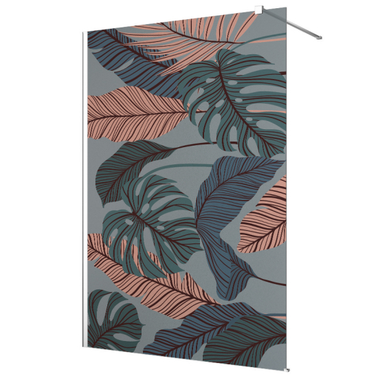 Frosted glass stickers for shower screens and windows - Tropical Leaves