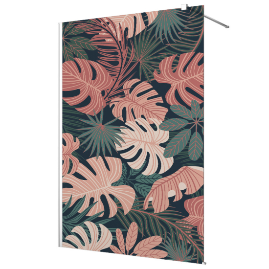 Frosted glass stickers for shower screens and windows - Tropical Leaves