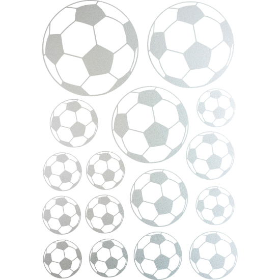 Frosted Window Glass Sticker - 16 Soccer Ball Set Of