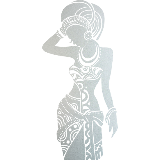 Frosted Window Glass Sticker - African woman