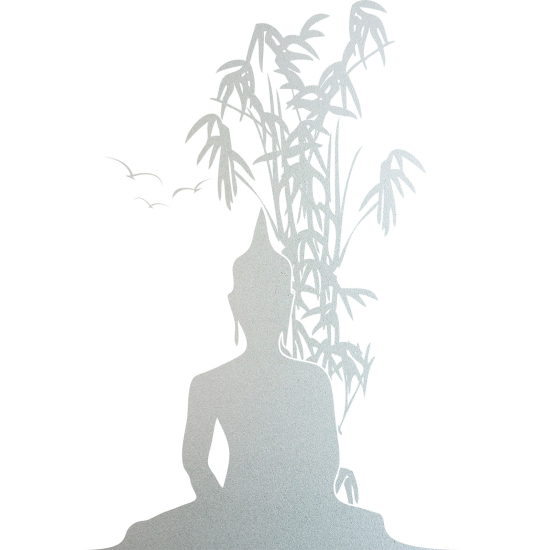 Frosted Window Glass Sticker - Bamboo Buddha