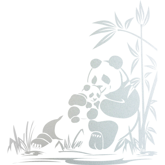 Frosted Window Glass Sticker - Bamboo Pandas