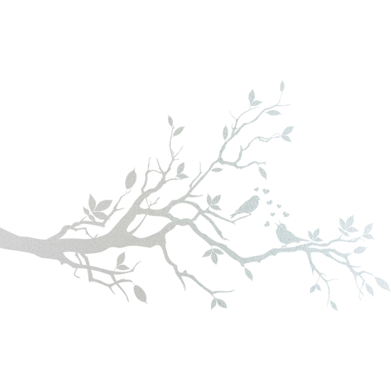 Frosted Window Glass Sticker - Bird Branch