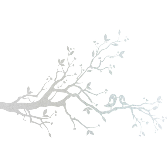 Frosted Window Glass Sticker - Bird Branch