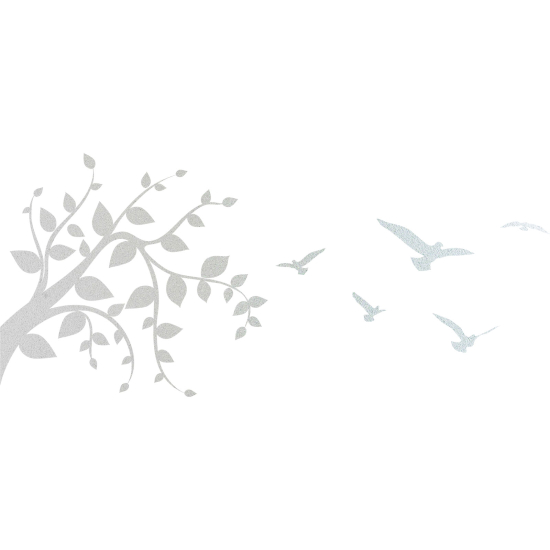 Frosted Window Glass Sticker - Bird Branch