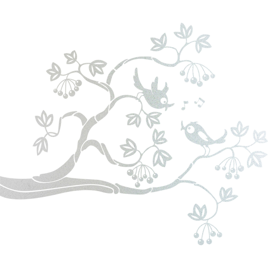 Frosted Window Glass Sticker - Bird Branch