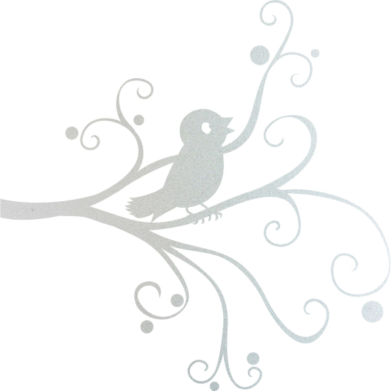 Frosted Window Glass Sticker - Bird Branch