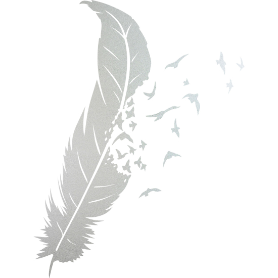 Frosted Window Glass Sticker - Bird Feather