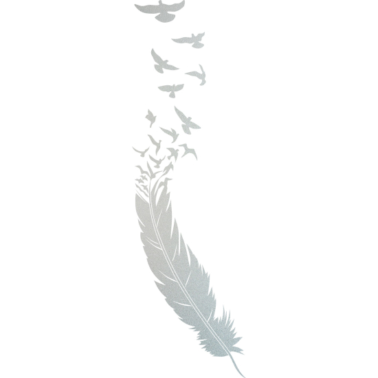 Frosted Window Glass Sticker - Bird Feather